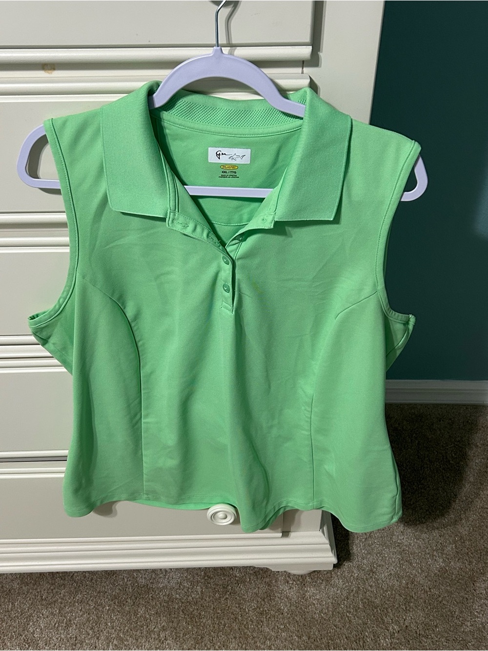 Greg Norman Collection Mint Green Sleeveless Polo Tank